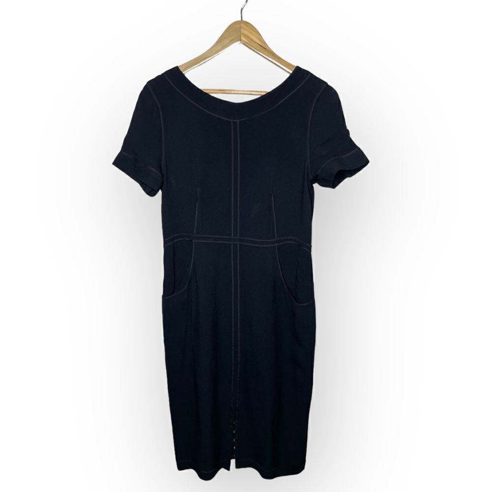 Thakoon Black Full Zip Up Back Exposed Zipper Detail Sheath Dress - 6